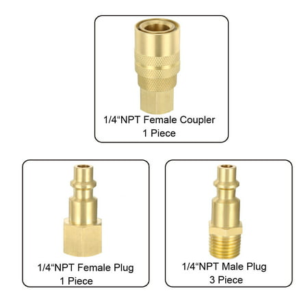 20 PC INDUSTRIAL SOLID BRASS AIR QUICK COUPLERS 1/4" NPT FEMALE